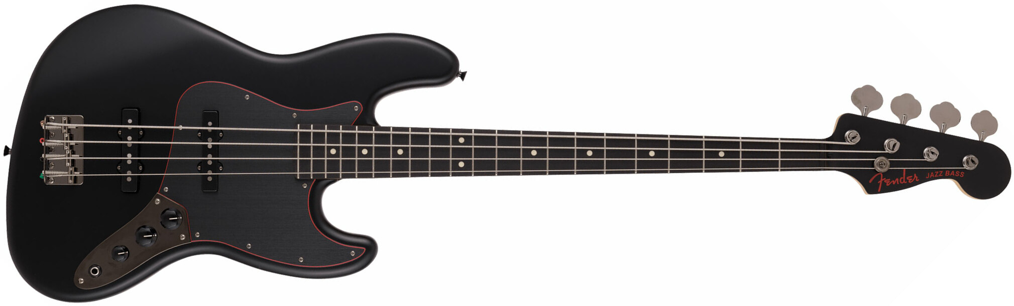 Fender Jazz Bass Noir Hybrid Ii Mij Jap 2s Trem Rw - Black Satin - Basse Électrique Solid Body - Main picture