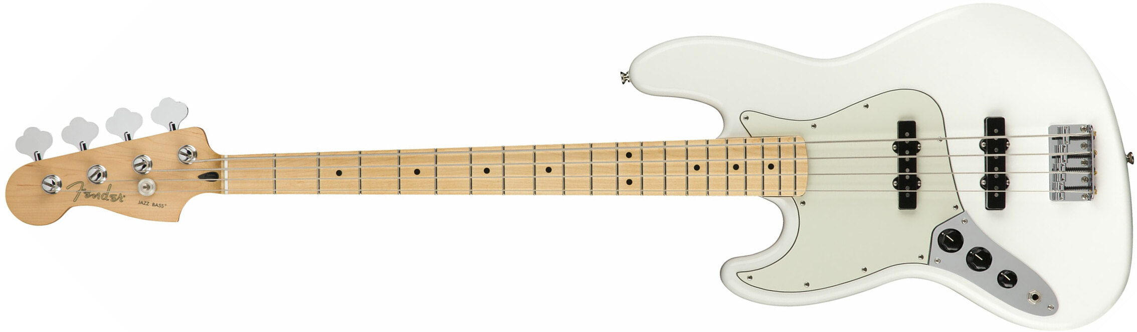 Fender Jazz Bass Player Lh Gaucher Mex Mn - Polar White - Basse Électrique Solid Body - Main picture
