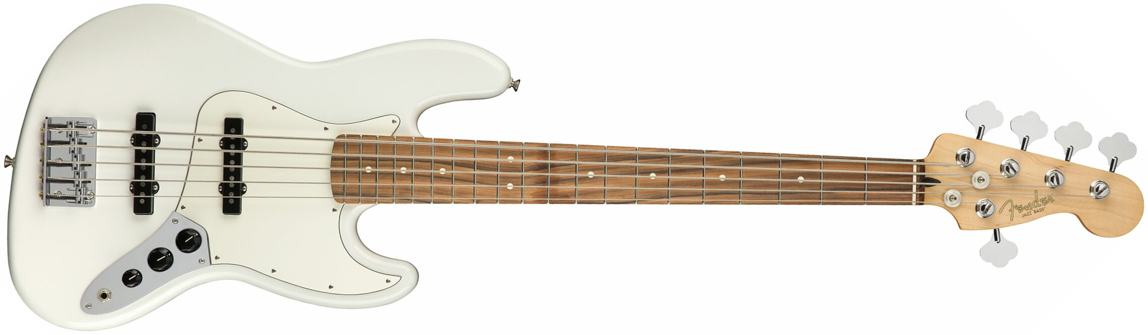 Fender Jazz Bass Player V 5-cordes Mex Pf - Polar White - Basse Électrique Solid Body - Main picture