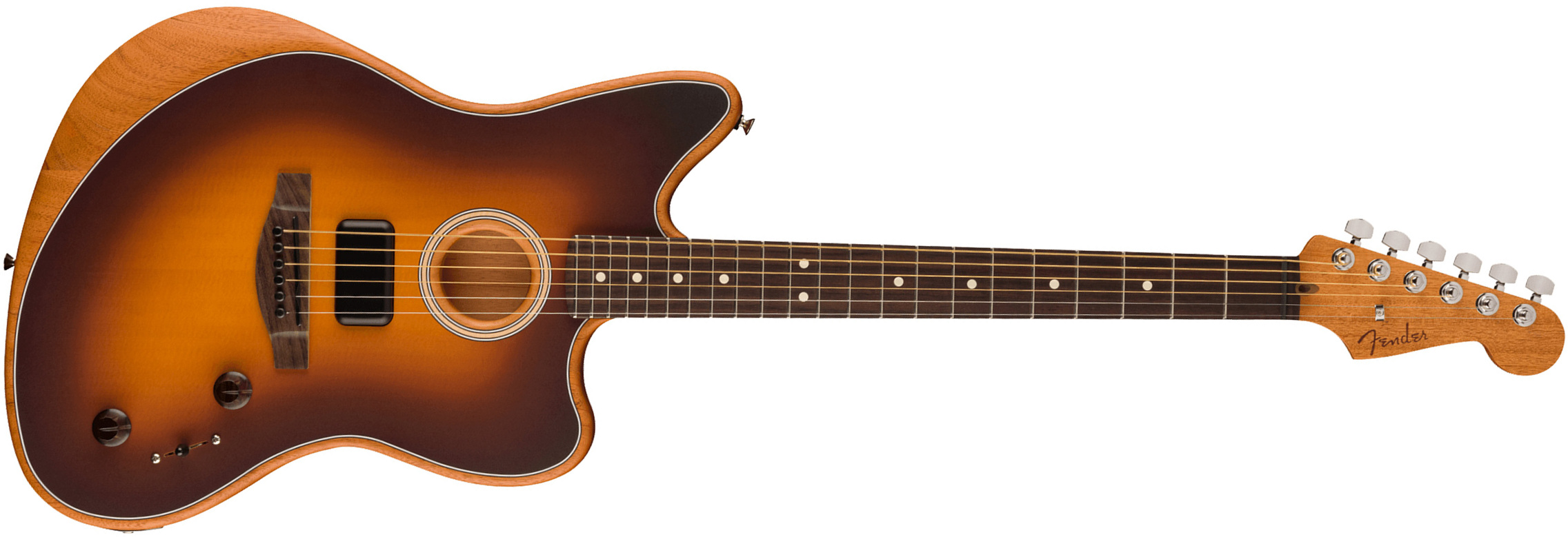 Fender Jazzmaster Acoustasonic Player Mex Epicea Acajou Rw - 2-color Sunburst - Guitare Electro Acoustique - Main picture