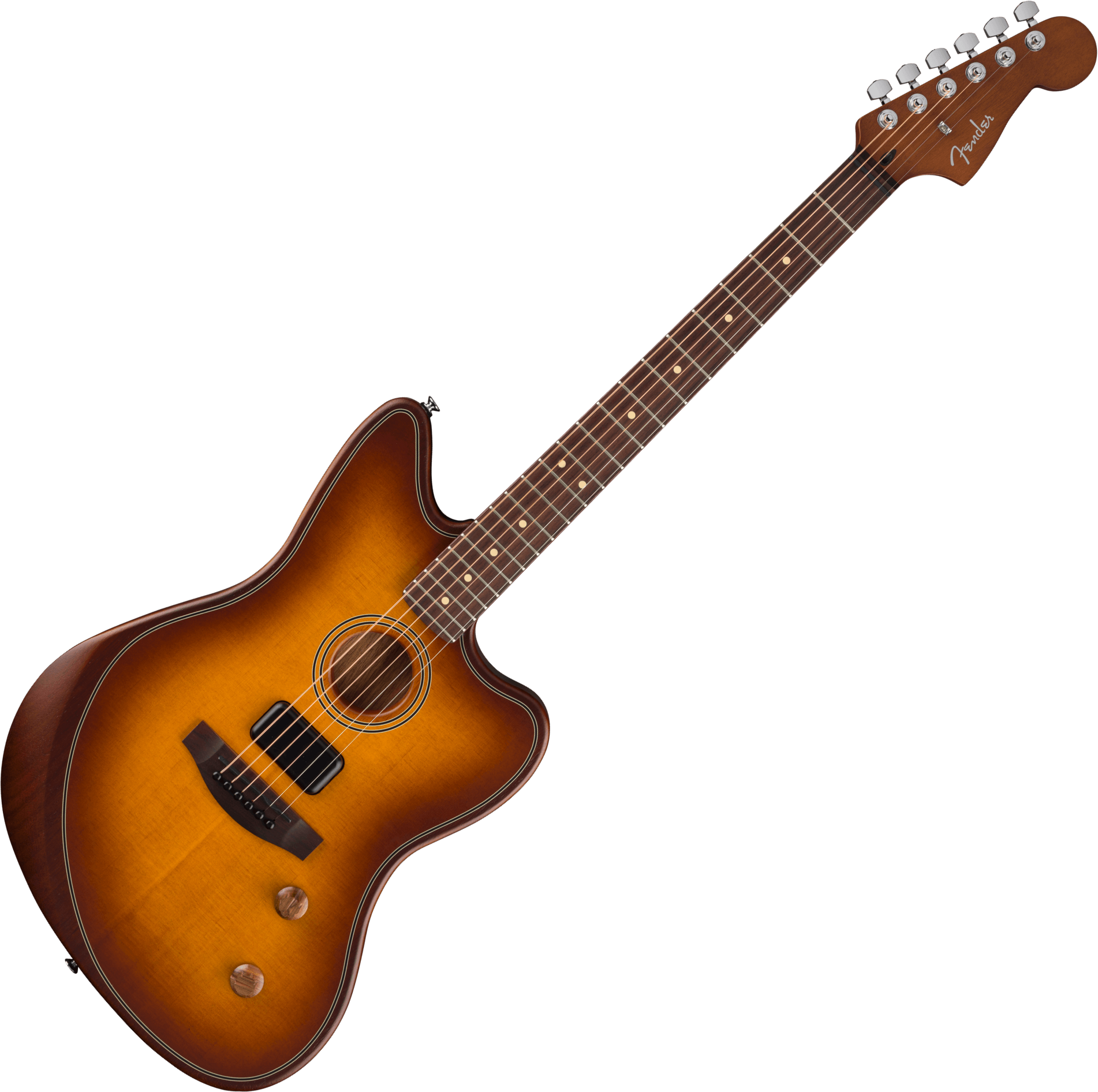 Fender Jazzmaster Acoustasonic Standard - Honey Burst - Guitare Folk - Main picture