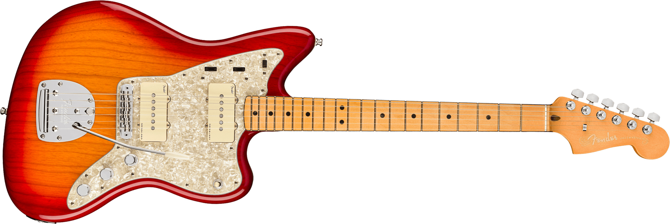 Fender Jazzmaster American Ultra 2019 Usa Mn - Plasma Red Burst - Guitare Électrique RÉtro Rock - Main picture