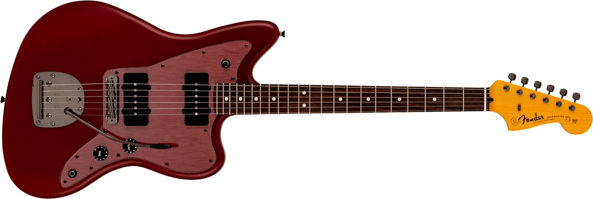 Fender Jazzmaster Hybrid Ii Mij Ltd Jap 2s Trem Rw - Matte Inferno Red - Guitare Électrique RÉtro Rock - Main picture