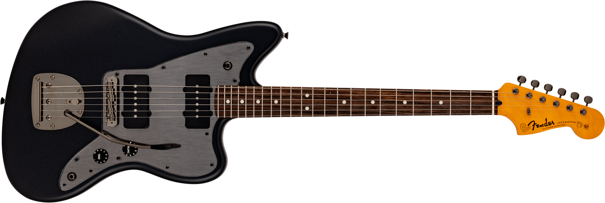Fender Jazzmaster Hybrid Ii Mij Ltd Jap 2s Trem Rw - Matte Phantom Black - Guitare Électrique RÉtro Rock - Main picture