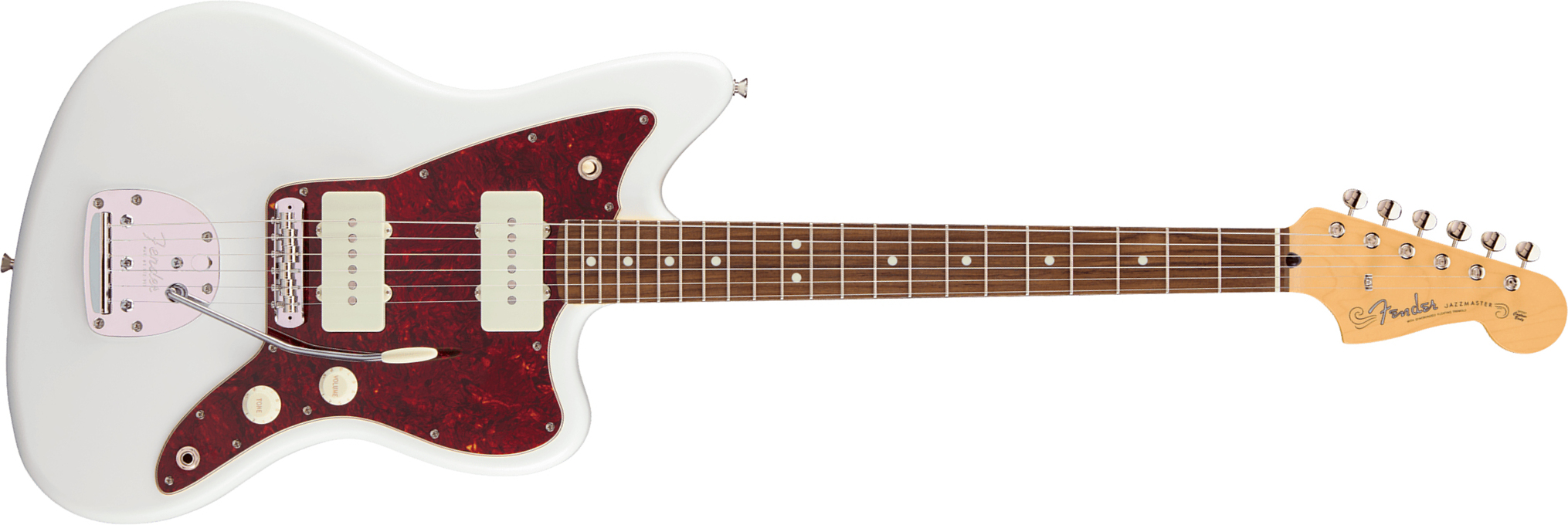 Fender Jazzmaster Hybrid Ii Mij Ltd Jap 2s Trem Rw - Satin Arctic White - Guitare Électrique RÉtro Rock - Main picture