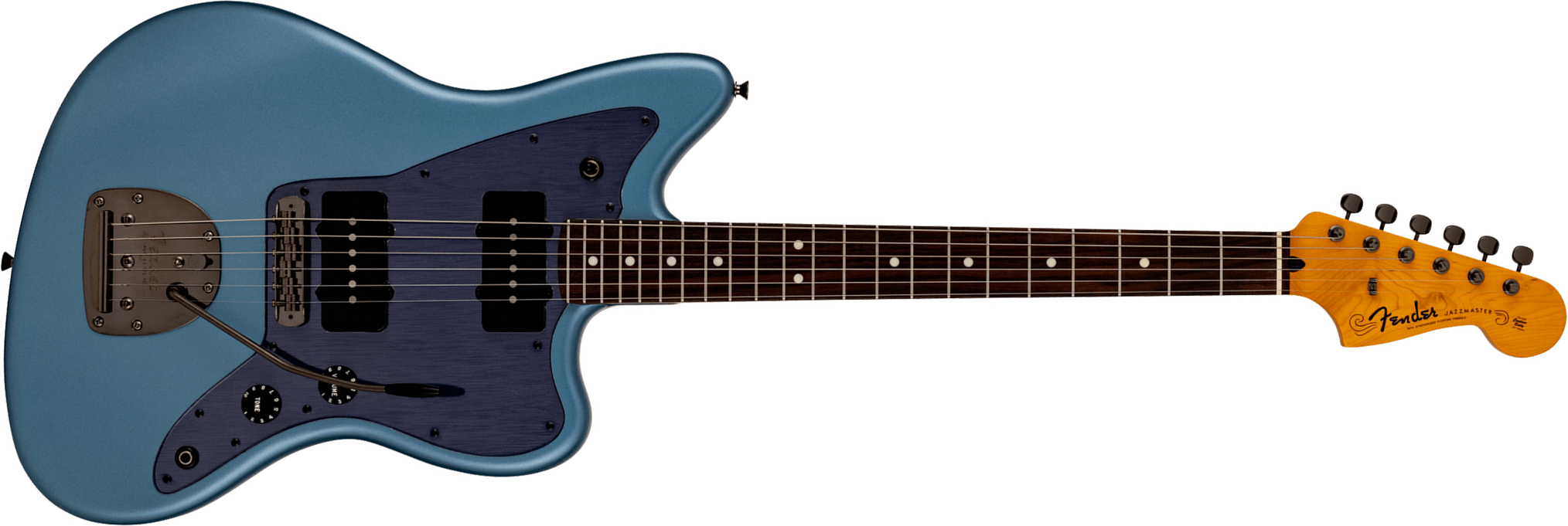 Fender Jazzmaster Hybrid Ii Mij Ltd Jap 2s Trem Rw - Matte Aero Blue Satin Metallic - Guitare Électrique RÉtro Rock - Main picture