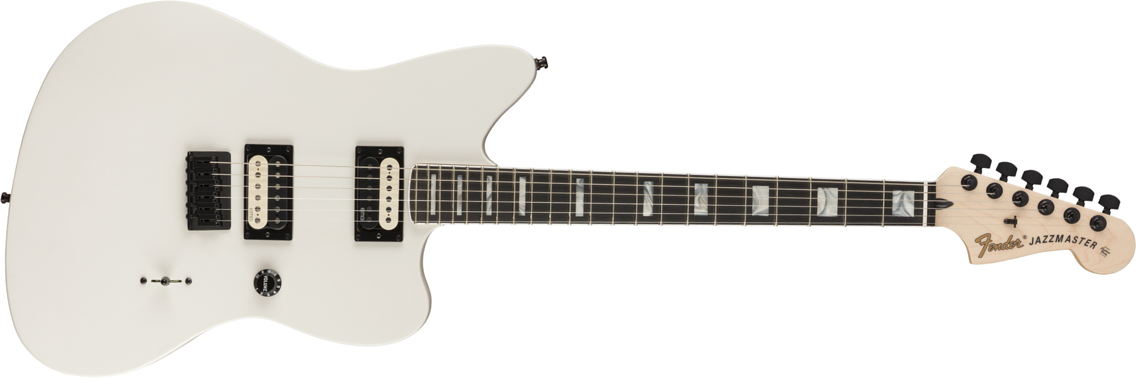 Fender Jim Root Jazzmaster V4 Mex Signature Hh Emg Ht Eb - Artic White - Guitare Électrique RÉtro Rock - Main picture
