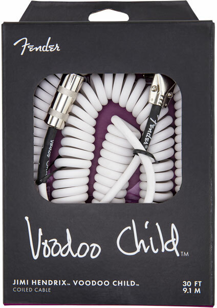 Fender Jimi Hendrix Voodoo Child Cable Instrument Spirale Droit/coude 30inc/9.1m White - CÂble - Main picture
