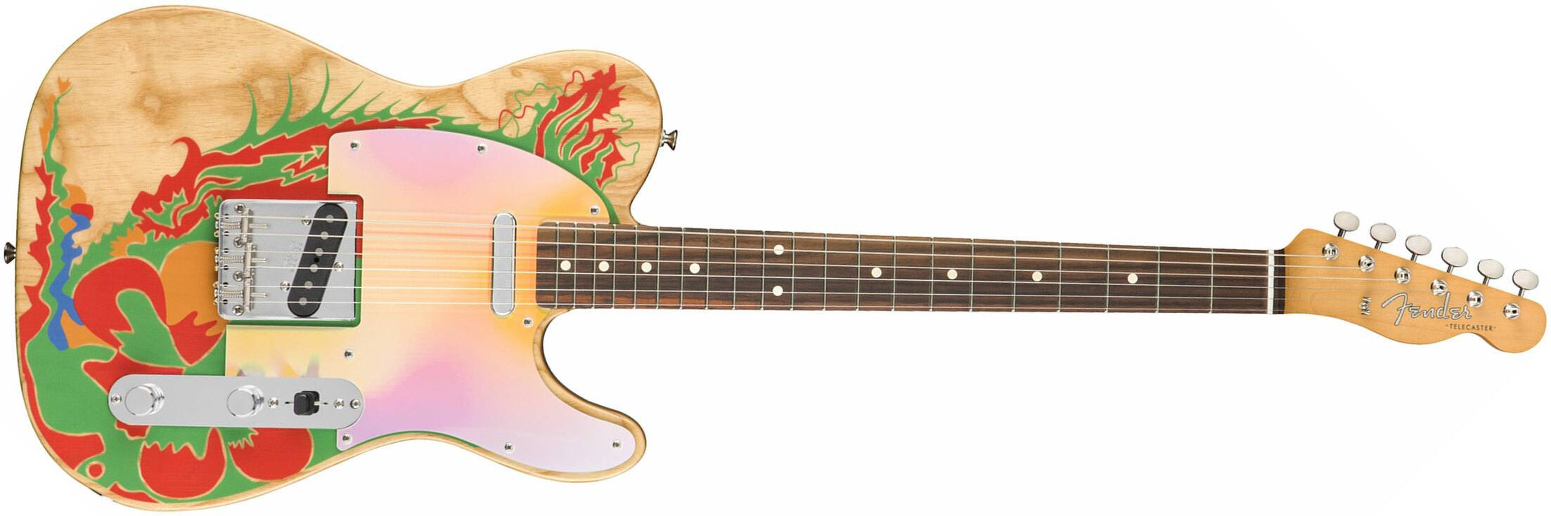 Fender Jimmy Page Tele Dragon Ltd Mex Signature Rw - Natural - Guitare Électrique Forme Tel - Main picture