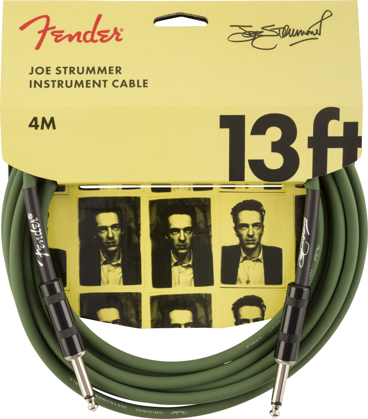 Fender Joe Strummer Pro Instrument Cable Signature Droit Droit 13ft 3.9m Drab Green - CÂble - Main picture