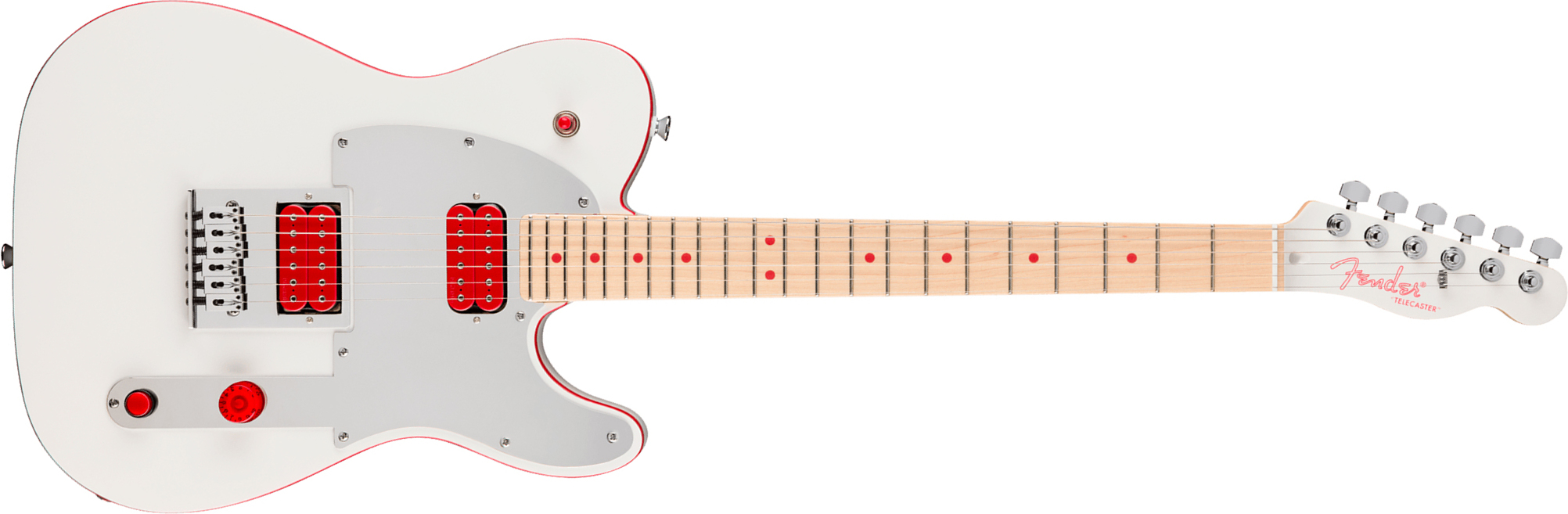 Fender John Five Tele Ghost Signature Ind 2h Dimarzio Ht Mn - White - Guitare Électrique Signature - Main picture