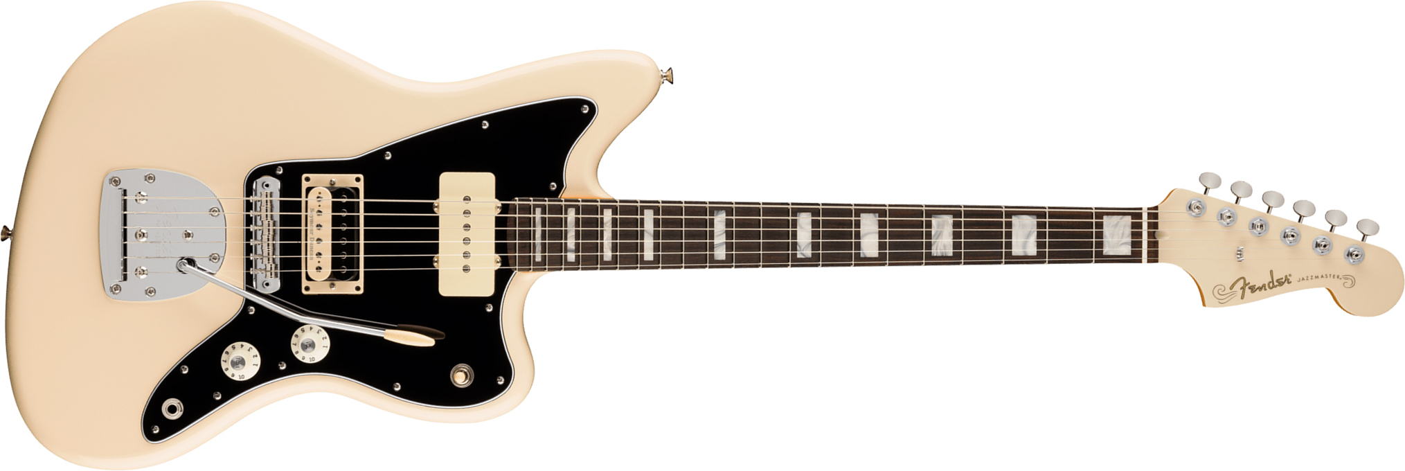 Fender Kim Gordon Jazzmaster Mex Ltd Signature Ltd 2s Trem Rw - Olympic White - Guitare Électrique Signature - Main picture