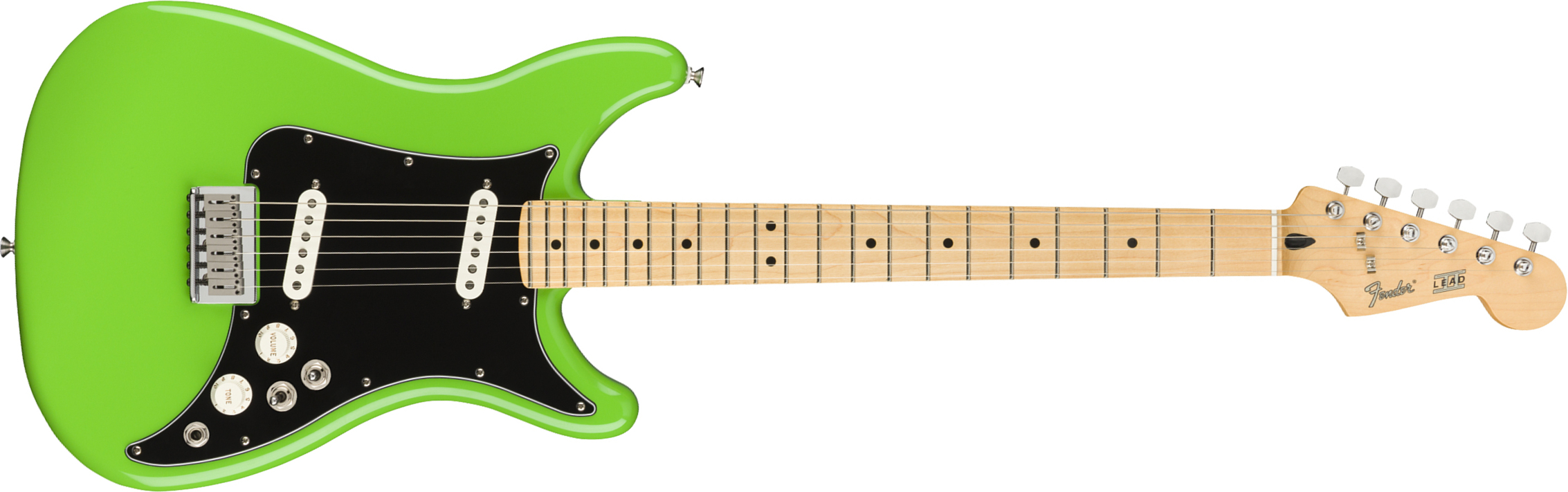 Fender Lead Ii Player Mex Ss Ht Mn - Neon Green - Guitare Électrique Forme Str - Main picture