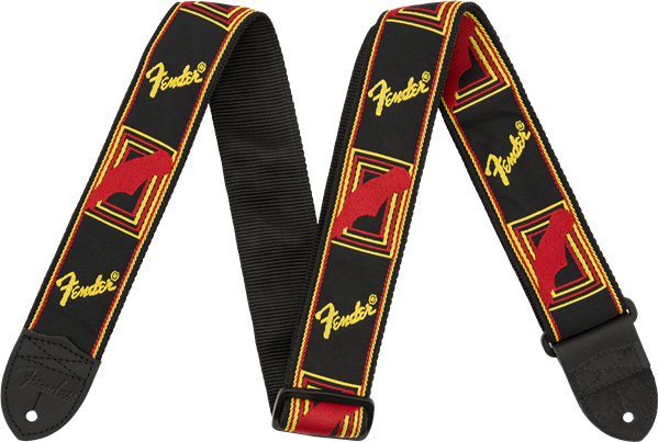 Fender Monogrammed Cotton 2inc.5cm Black Yellow Red - Sangle Courroie - Main picture