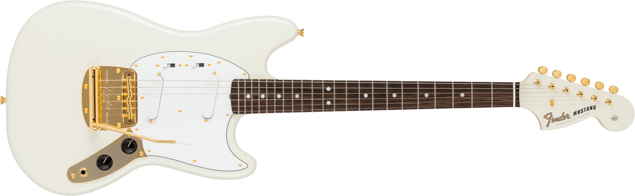 Fender Mustang 60s Traditional Mij Ltd Jap Shsc 2s Trem Rw - White Pearl - Guitare Électrique RÉtro Rock - Main picture