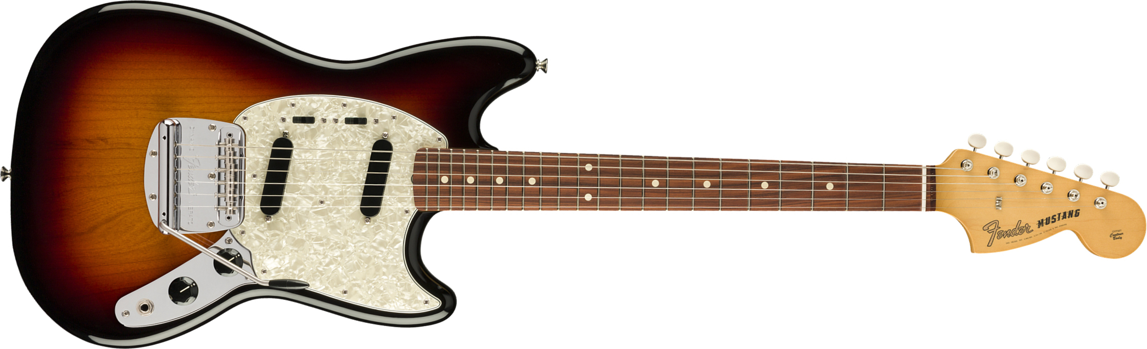 Fender Mustang 60s Vintera Vintage Mex Pf - 3-color Sunburst - Guitare Électrique RÉtro Rock - Main picture