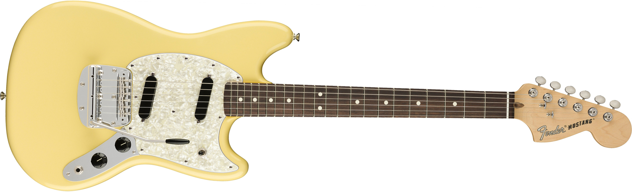 Fender Mustang American Performer Usa Ss Rw - Vintage White - Guitare Électrique Double Cut - Main picture