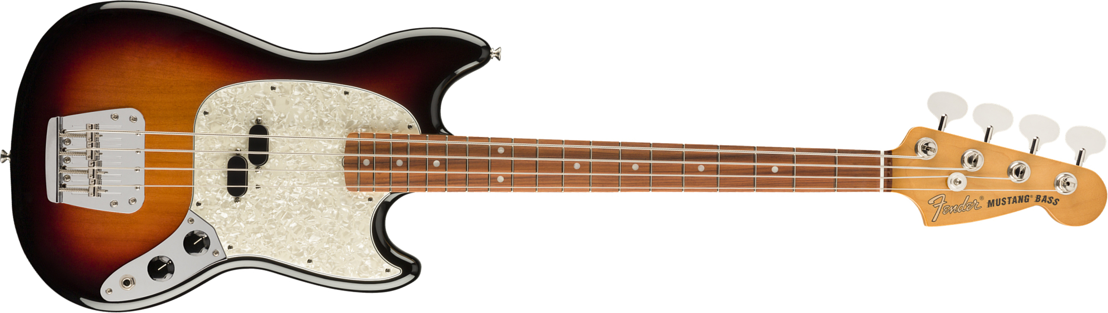 Fender Mustang Bass 60s Vintera Vintage Mex Pf - 3-color Sunburst - Basse Électrique Enfants - Main picture
