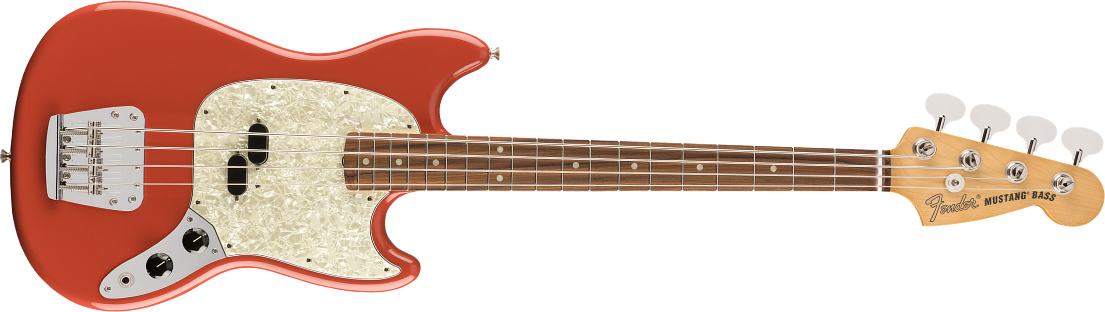 Fender Mustang Bass 60s Vintera Vintage Mex Pf - Fiesta Red - Basse Électrique Enfants - Main picture
