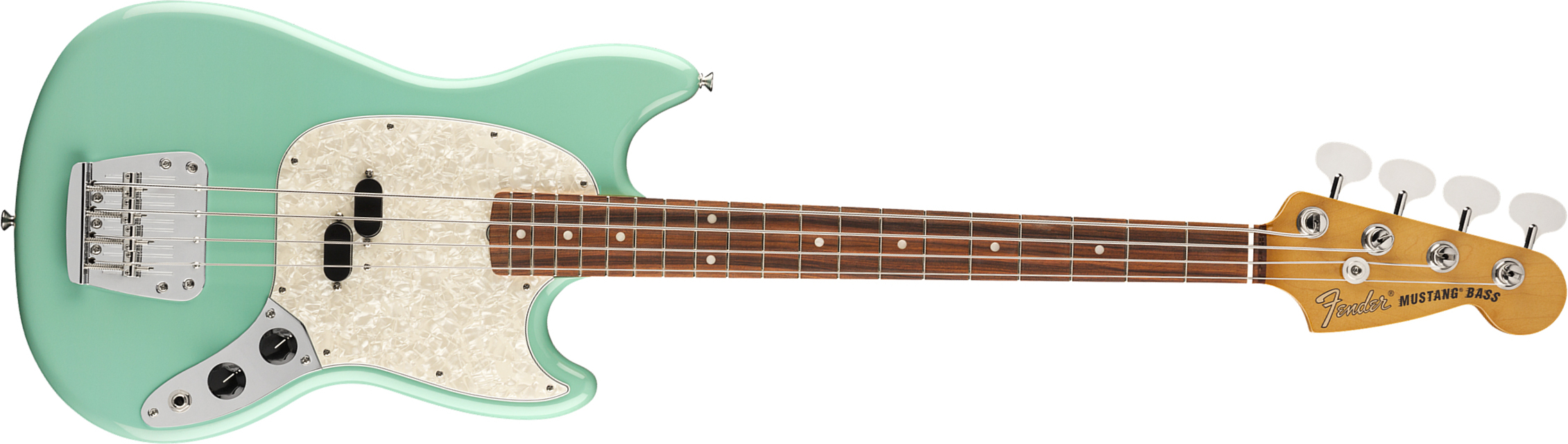 Fender Mustang Bass 60s Vintera Vintage Mex Pf - Seafoam Green - Basse Électrique Enfants - Main picture