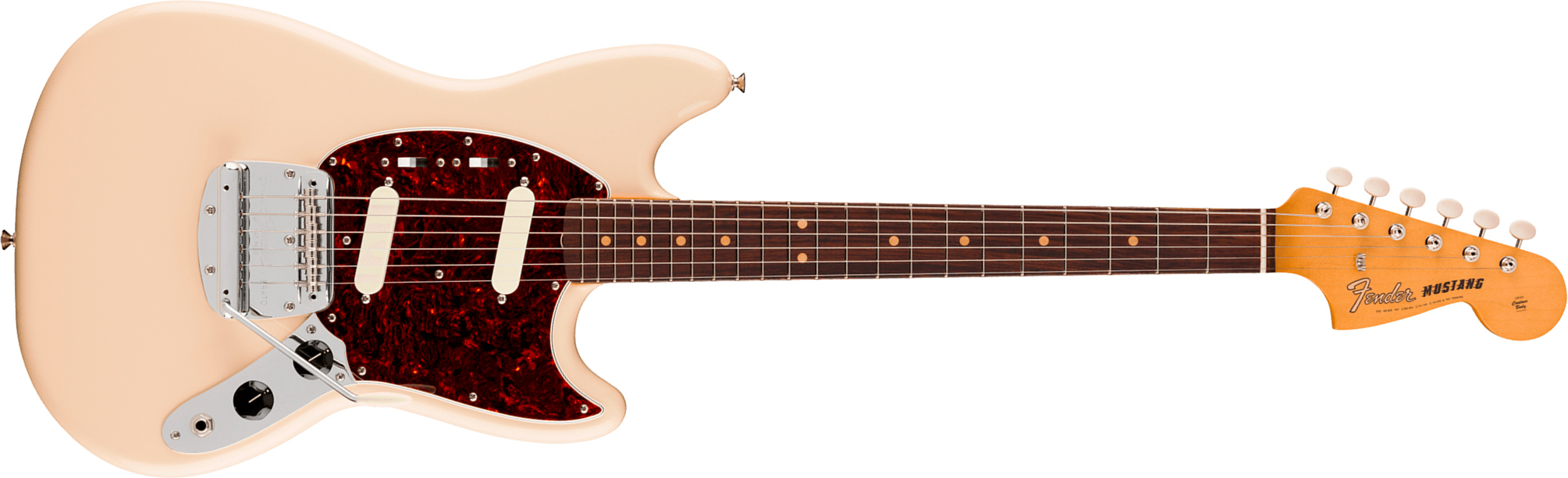 Fender Mustang Mid 60s Vintera 3 Mex Shsc 2s Trem Rw - Olympic White - Guitare Électrique RÉtro Rock - Main picture