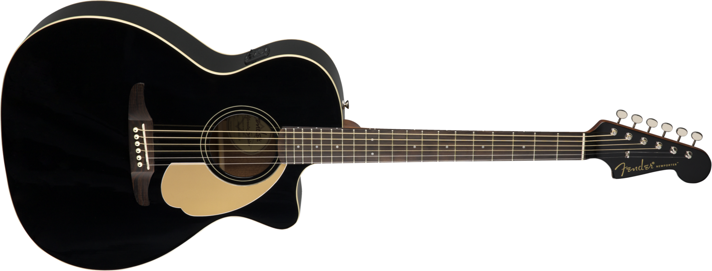 Fender Newporter Player - Jetty Black - Guitare Acoustique - Main picture