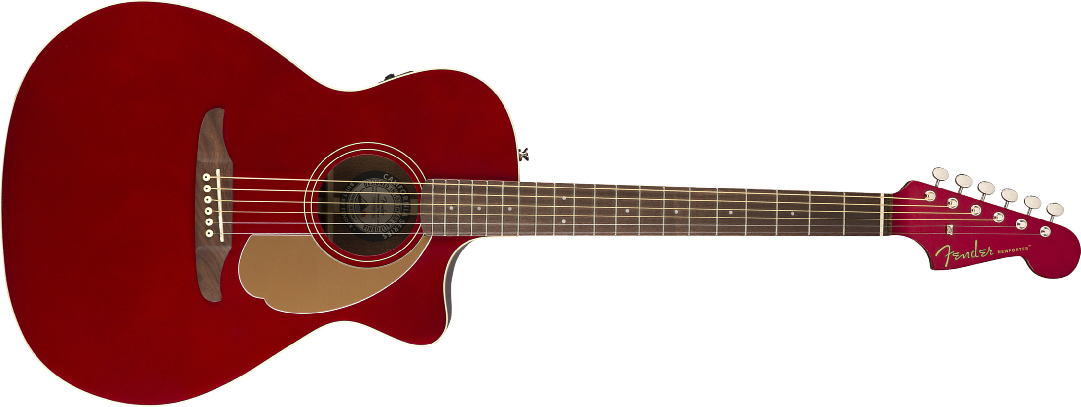 Fender Newporter Player Auditorium Cw Epicea Acajou Wal - Candy Apple Red - Guitare Electro Acoustique - Main picture