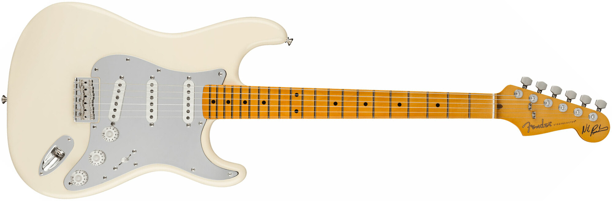 Fender Nile Rodgers Strat Hitmaker Usa Signature 3s Ht Mn - Olympic White - Guitare Électrique Forme Str - Main picture