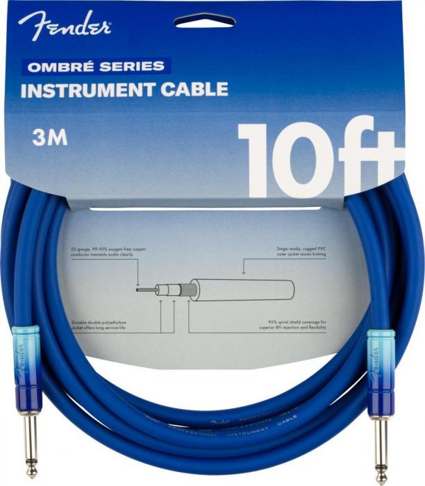 Câble Fender Ombré Instrument Cable, Straight/Straight, 10ft - Belair Blue