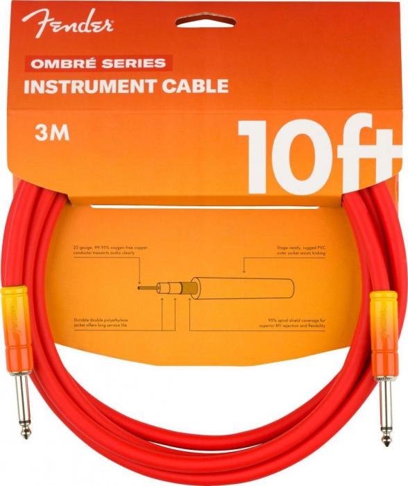 Câble Fender Ombré Instrument Cable, Straight/Straight, 10ft - Tequila Sunrise