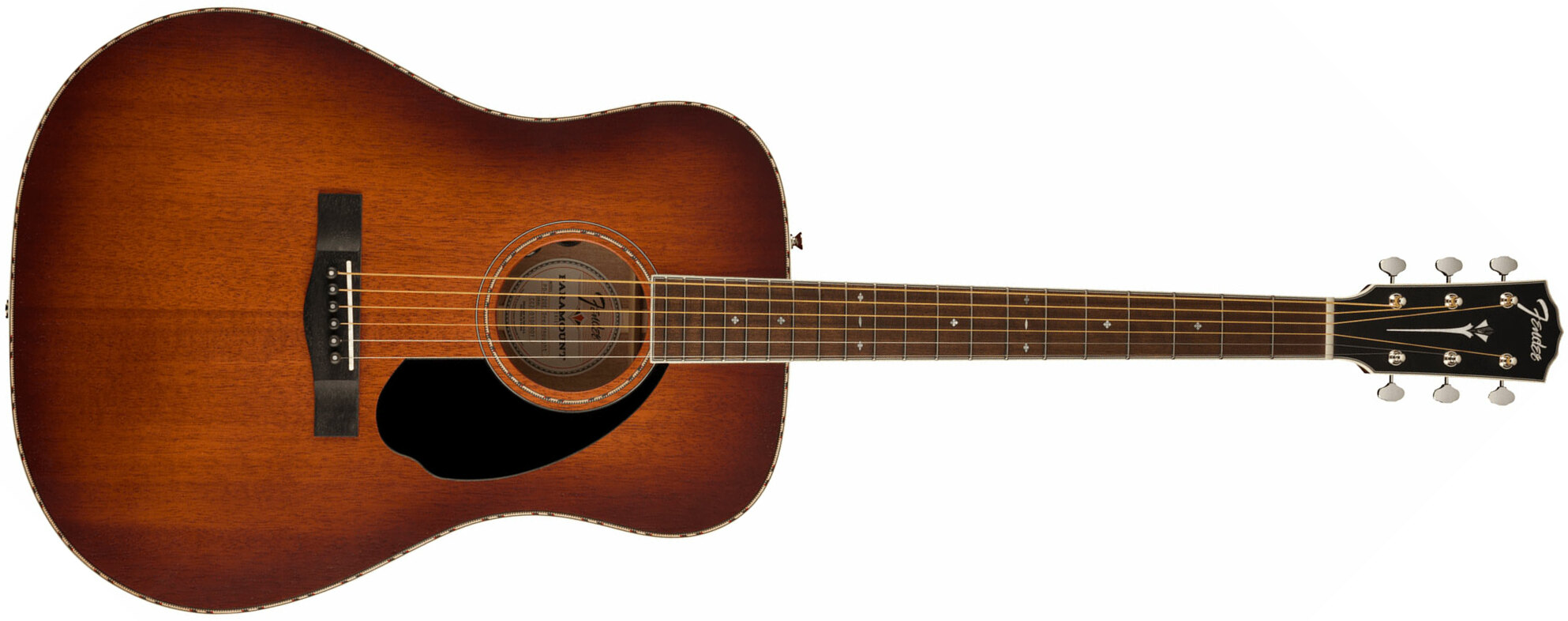 Fender Pd-220e Paramount Dreadnought Tout Acajou Ova - Aged Cognac Burst - Guitare Electro Acoustique - Main picture