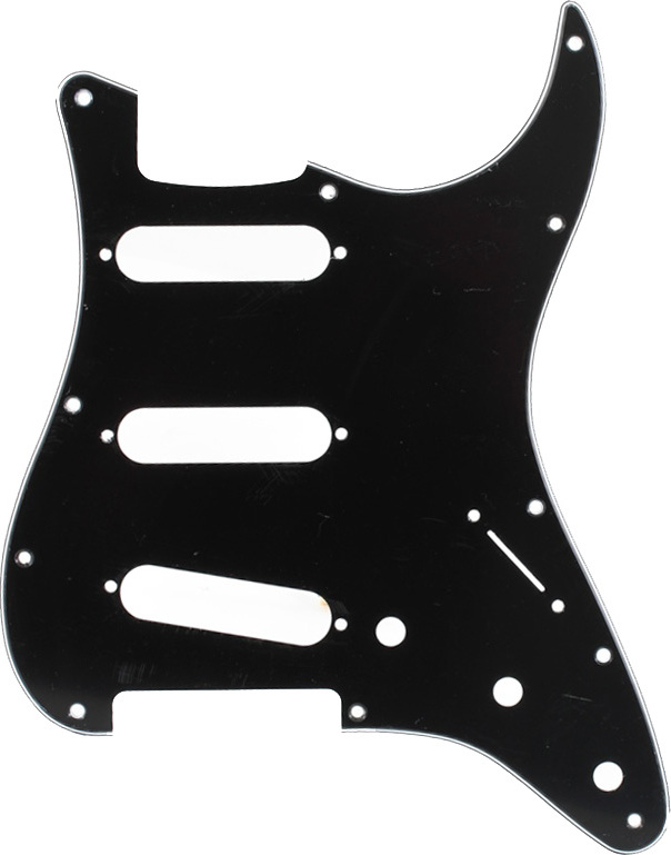 Fender Pickguard 11-hole Modern-style Stratocaster S/s/s 3-ply Black - - Pickguard - Main picture