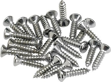 Fender Pickguard - Control Plate Mounting Screws (24) Chrome - Vis - Main picture