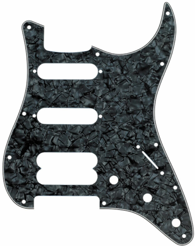 Fender Pickguard Strat Hss Modern 11-hole 4-ply Black Pearl - Pickguard - Main picture