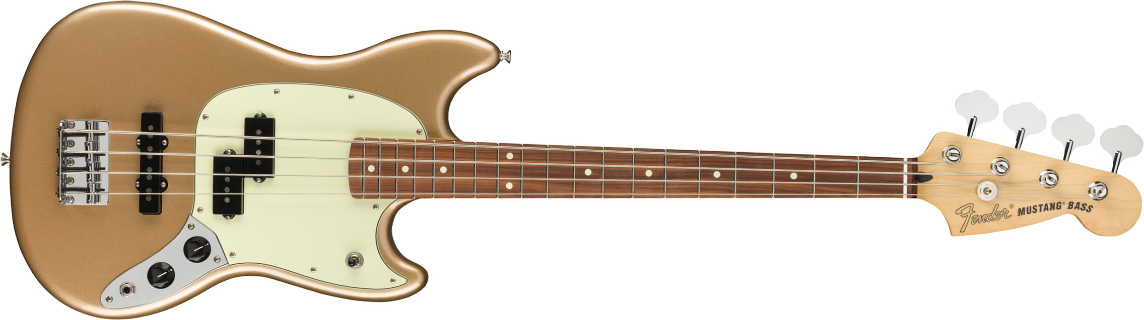 Fender Player Mustang Bass Mex Pf - Firemist Gold - Basse Électrique Enfants - Main picture