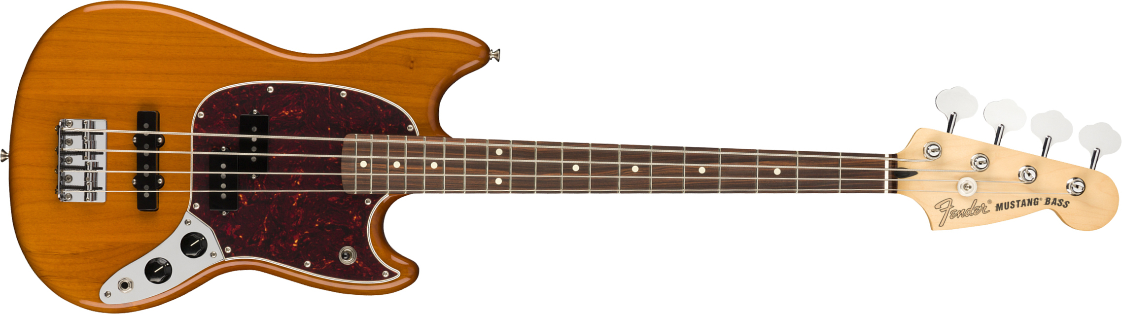 Fender Player Mustang Bass Pj Mex Pf - Aged Natural - Basse Électrique Enfants - Main picture