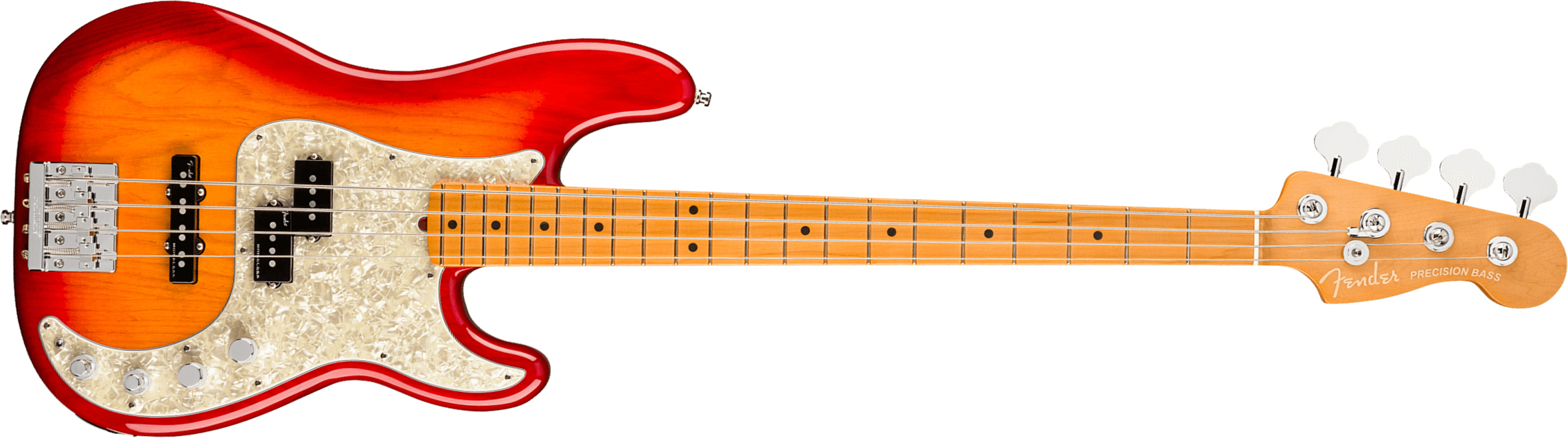 Fender Precision Bass American Ultra 2019 Usa Mn - Plasma Red Burst - Basse Électrique Solid Body - Main picture
