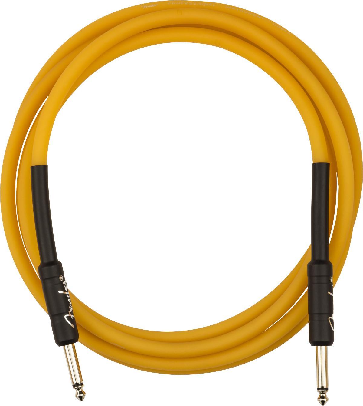 Câble Fender Pro Glow In The Dark Instrument Cable, 10ft, Straight/Straight - Orange