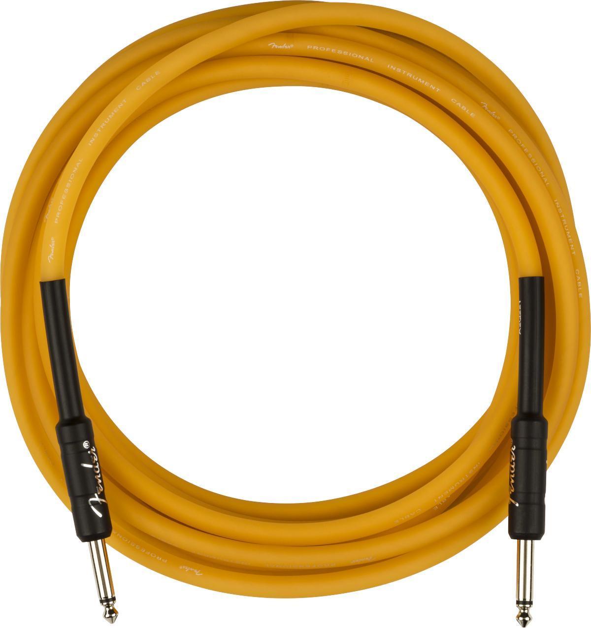 Câble Fender Pro Glow In The Dark Instrument Cable, 18.6ft, Straight/Straight - Orange