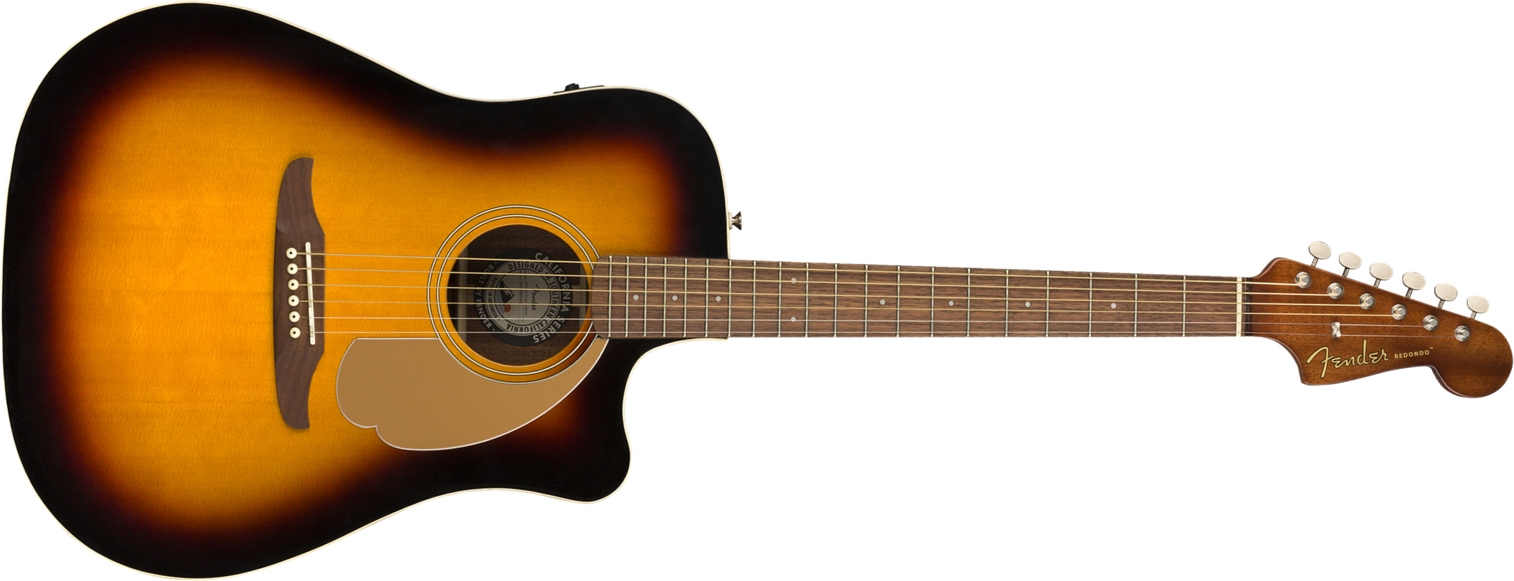 Fender Redondo Player California Dreadnought Cw Epicea Acajou Wal - Sunburst - Guitare Electro Acoustique - Main picture