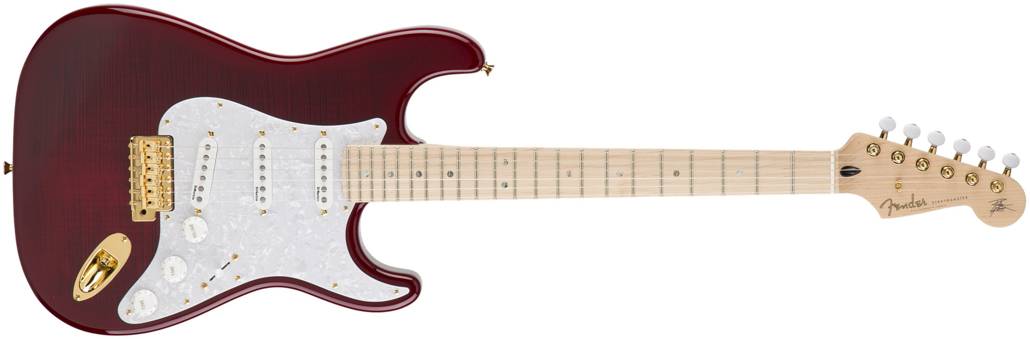Fender Richie Kotzen Strat Japan Ltd 3s Mn - Transparent Red Burst - Guitare Électrique Forme Str - Main picture
