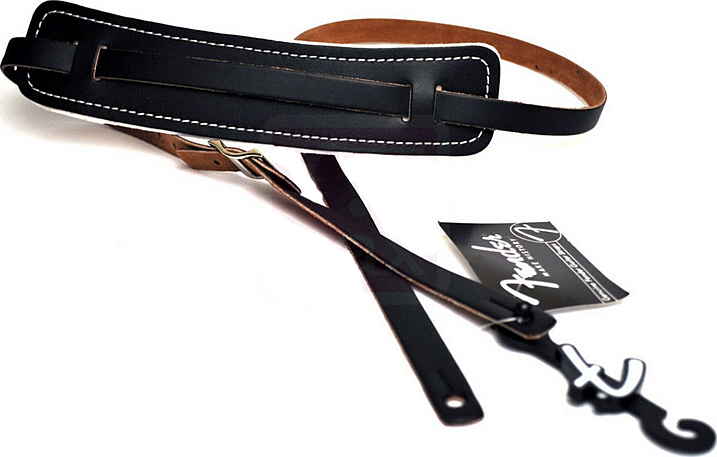 Fender Vintage Standard Leather Strap Black - Sangle Courroie - Main picture