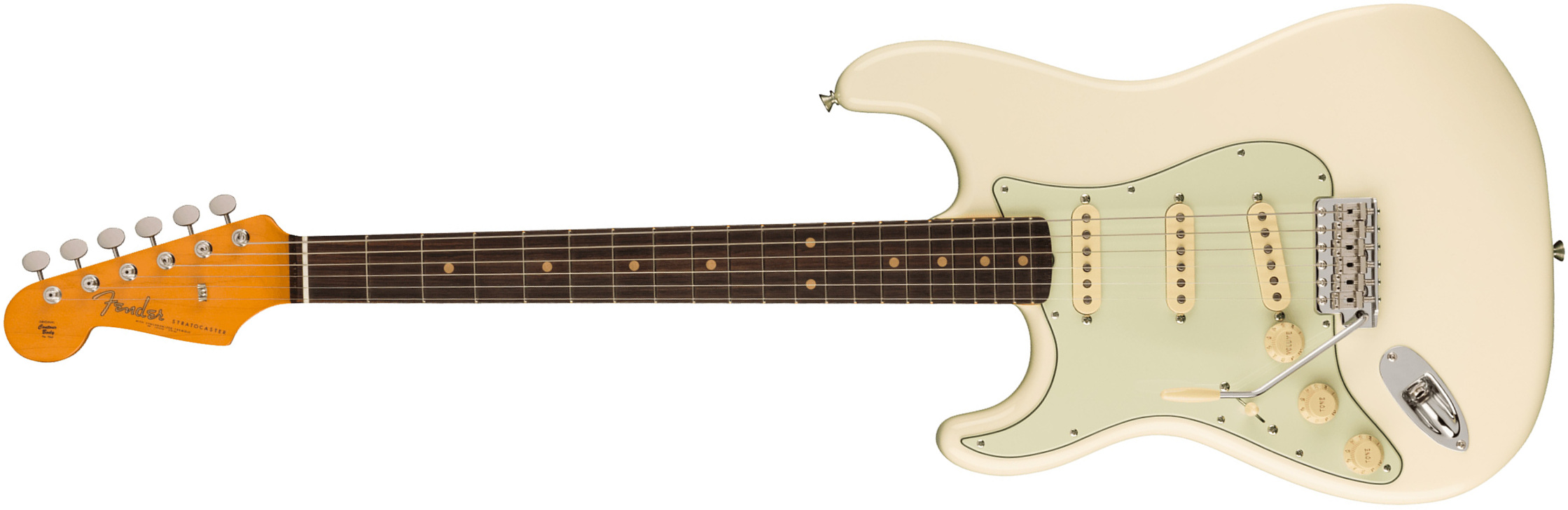 Fender Strat 1961 American Vintage Ii Lh Gaucher Usa 3s Trem Rw - Olympic White - Guitare Électrique Gaucher - Main picture