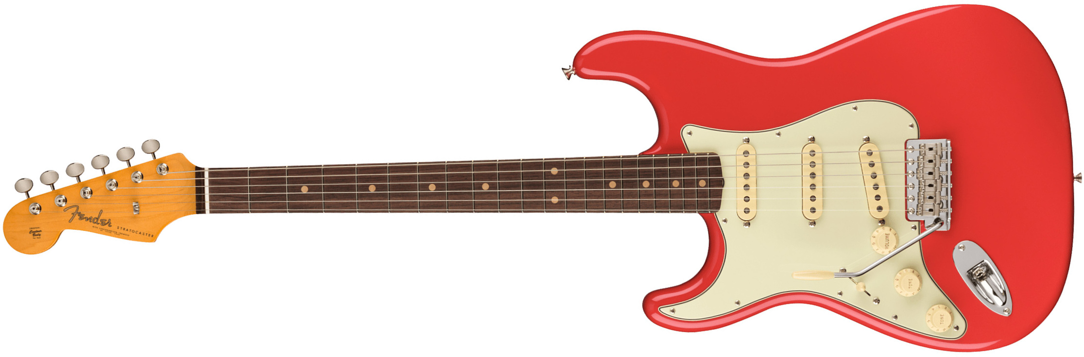Fender Strat 1961 American Vintage Ii Lh Gaucher Usa 3s Trem Rw - Fiesta Red - Guitare Électrique Gaucher - Main picture
