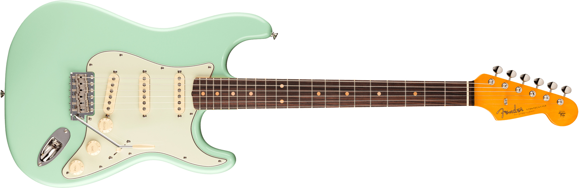 Fender Strat 1961 American Vintage Ii Usa 3s Trem Rw - Surf Green - Guitare Électrique Forme Str - Main picture