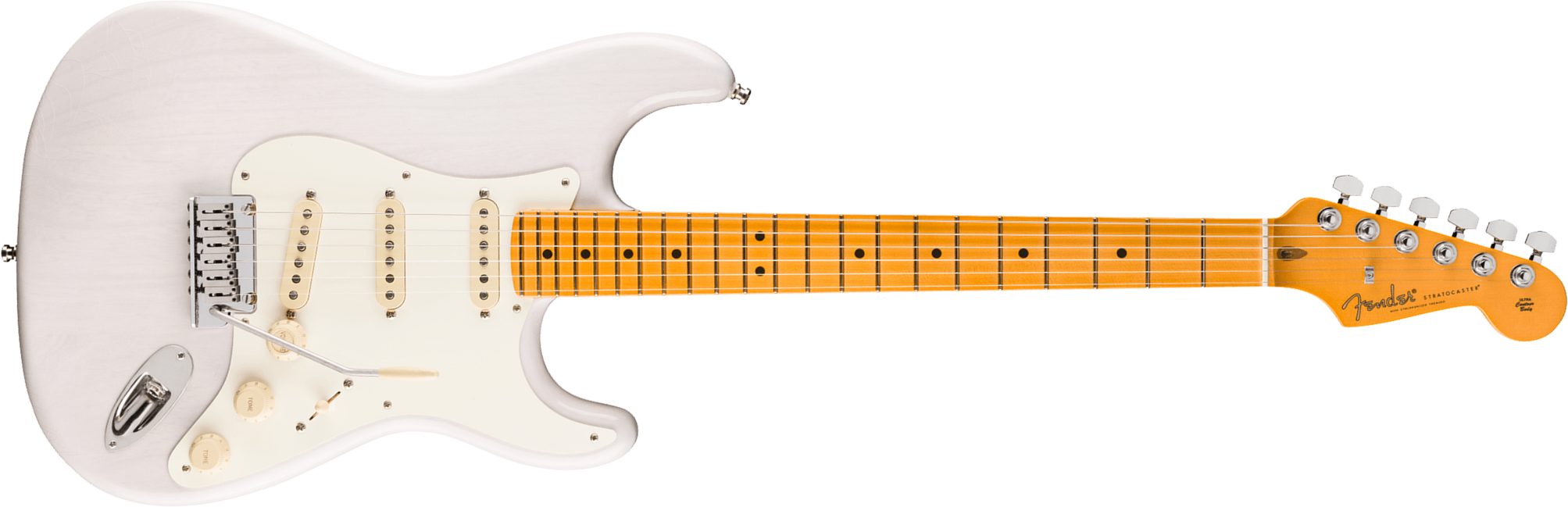 Fender Strat 50s American Ultra Luxe Usa 3s Trem Mn - White Blonde - Guitare Électrique Forme Str - Main picture