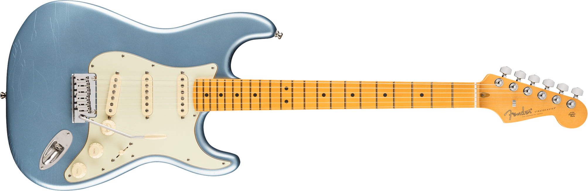 Fender Strat 60s American Ultra Luxe Ltd Usa 3s Trem Mn - Ice Blue Metallic - Guitare Électrique Forme Str - Main picture