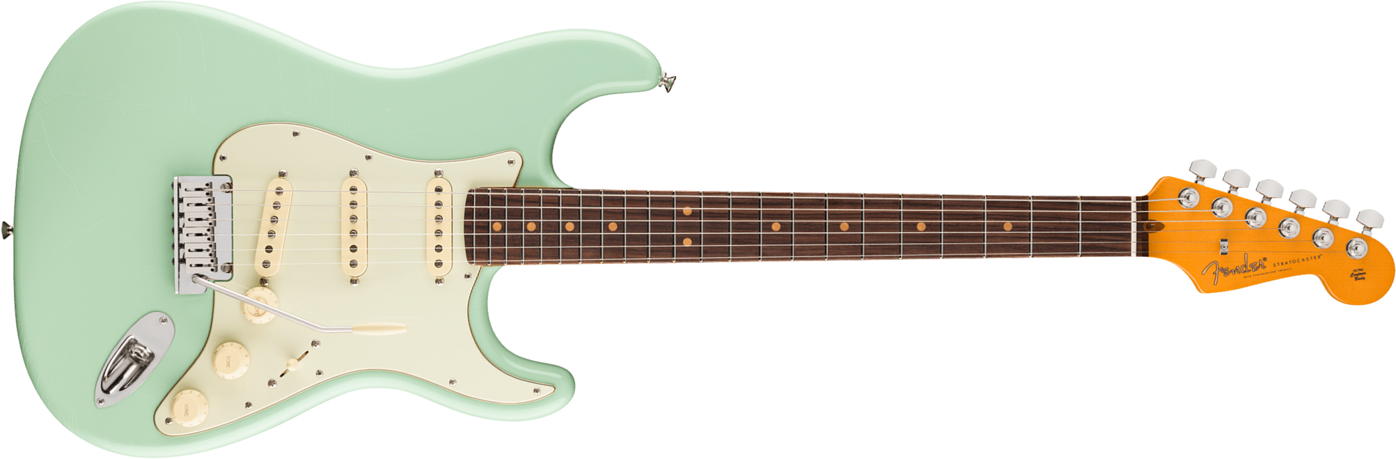 Fender Strat 60s American Ultra Luxe Usa 3s Trem Rw - Surf Green - Guitare Électrique Forme Str - Main picture