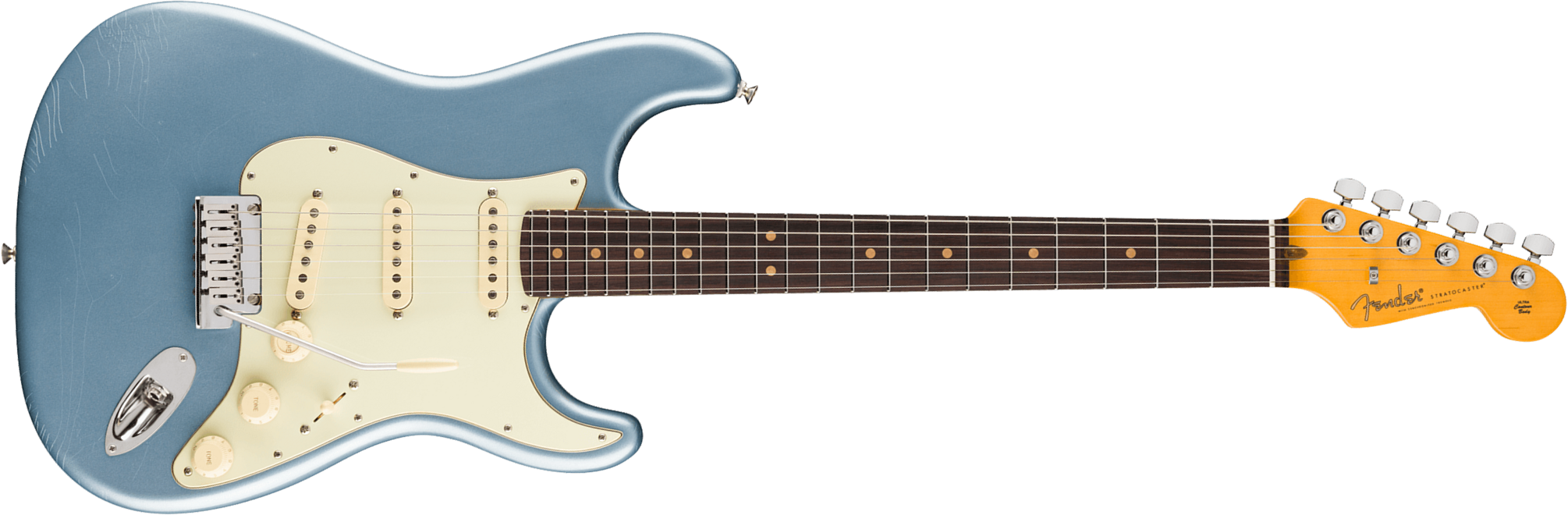 Fender Strat 60s American Ultra Luxe Usa 3s Trem Rw - Ice Blue Metallic - Guitare Électrique Forme Str - Main picture