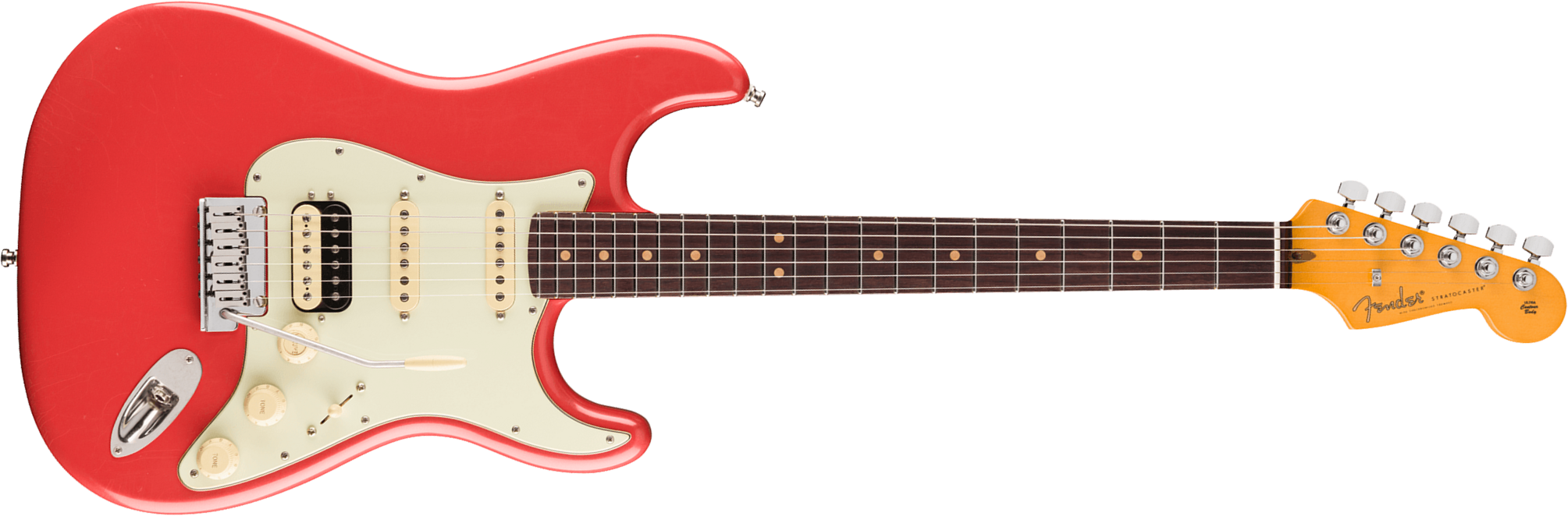 Fender Strat 60s Hss American Ultra Luxe Usa 3s Trem Rw - Fiesta Red - Guitare Électrique Forme Str - Main picture